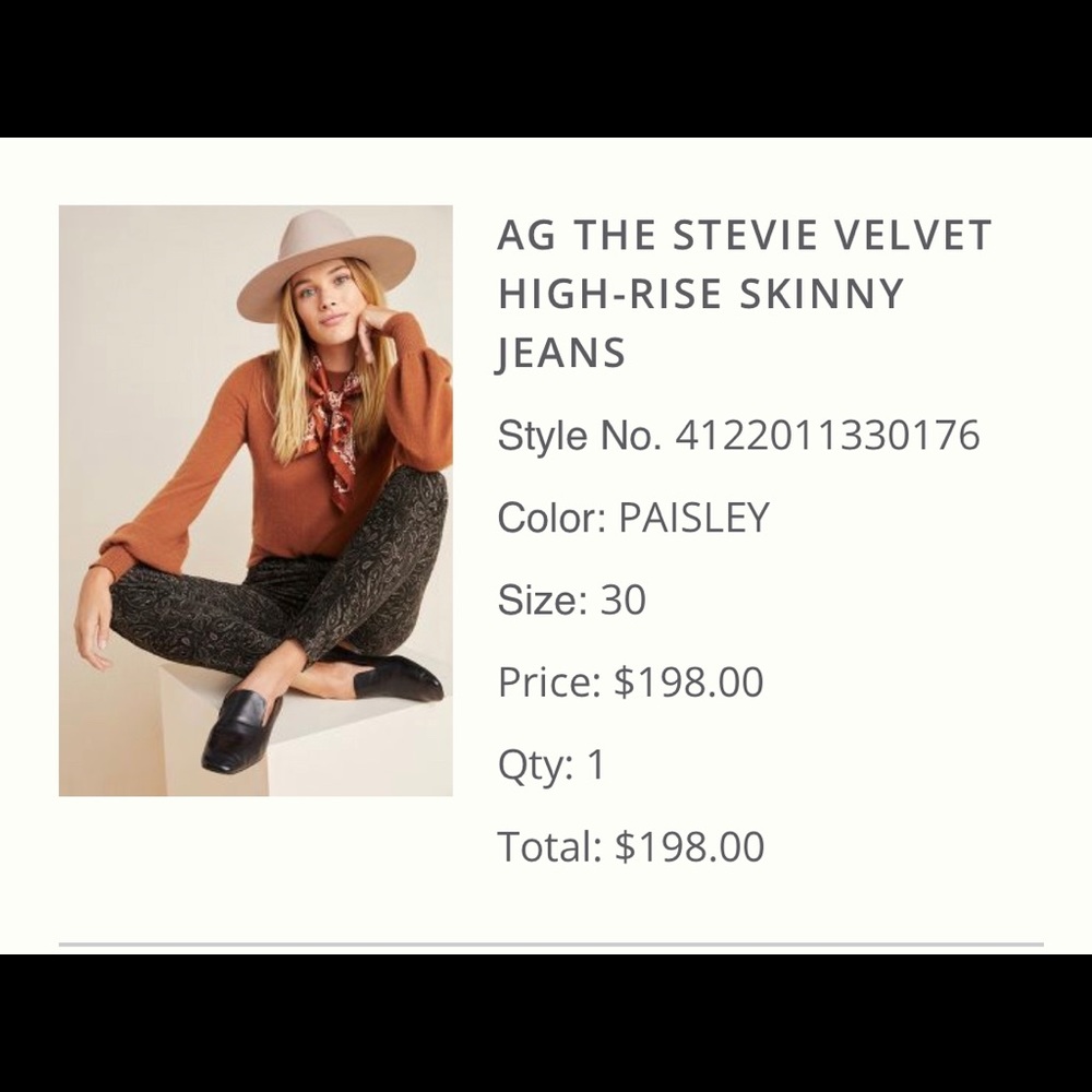 Anthropology Stevie Paisley Velvet Pant